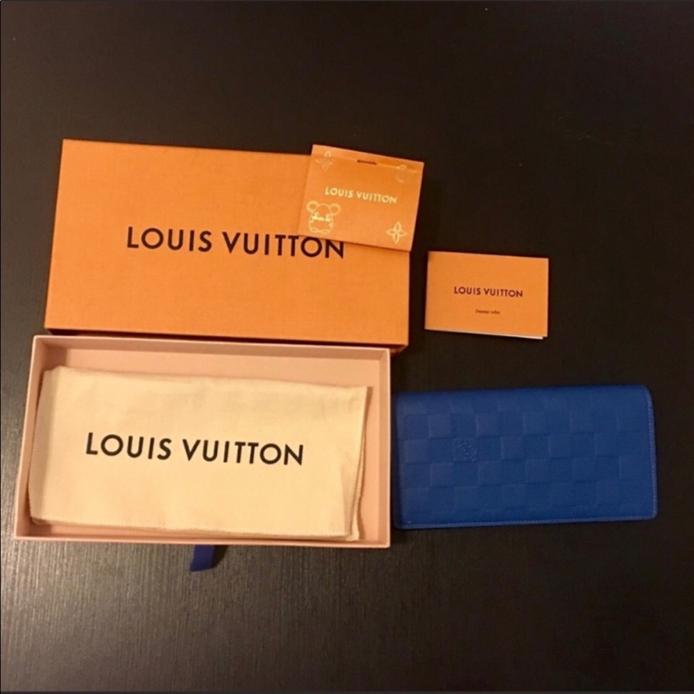 NEW Louis Vuitton Brazza Damier Infini wallet blue